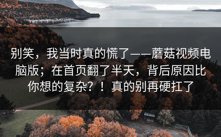 别笑，我当时真的慌了——蘑菇视频电脑版；在首页翻了半天，背后原因比你想的复杂？！真的别再硬扛了