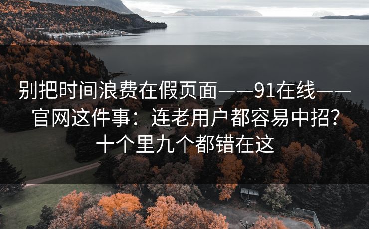 别把时间浪费在假页面——91在线——官网这件事：连老用户都容易中招？十个里九个都错在这